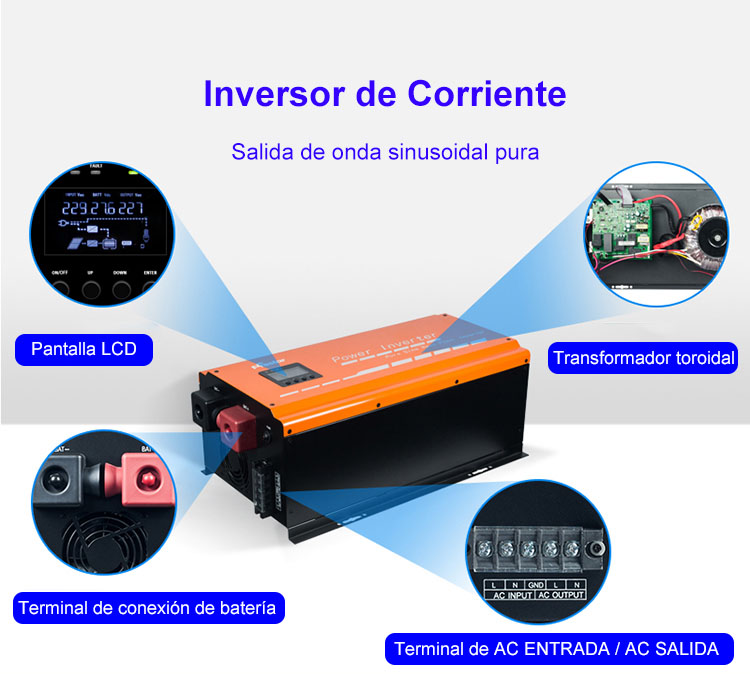 onda sinusoidal pura inversor de corriente