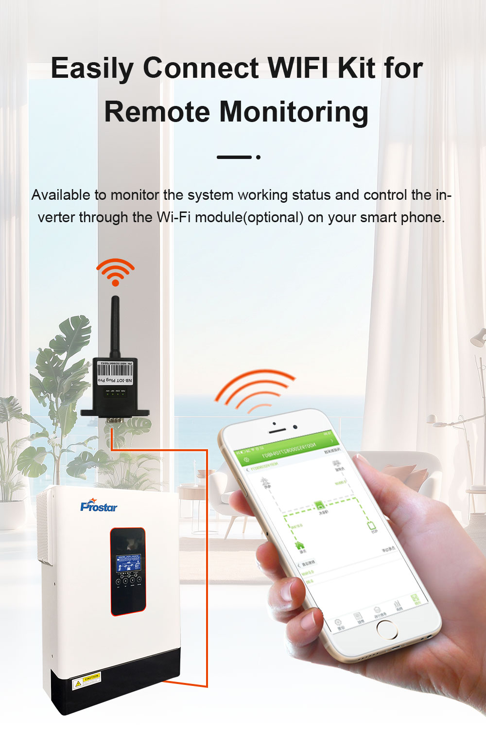 PIE-Series Off Grid Hybrid Solar Inverter Connect WiFi Monitoring