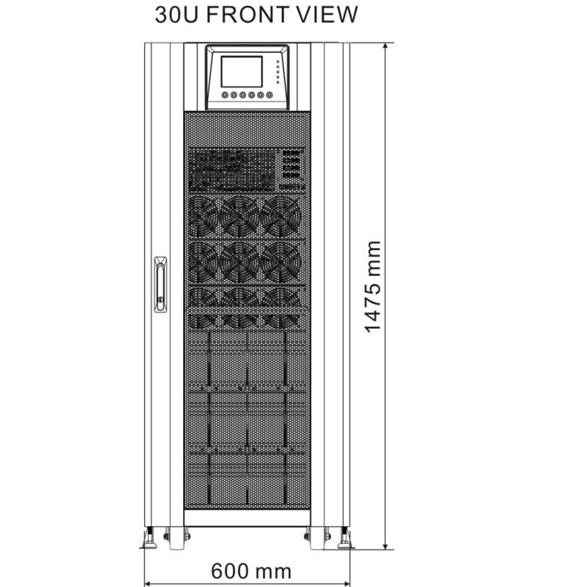 Modular UPS 30U Front View