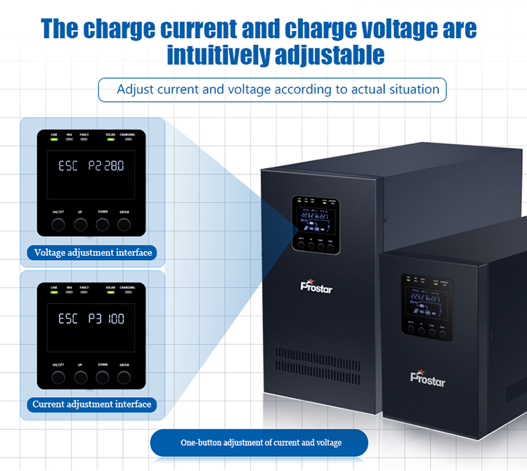 off grid solar inverter charge voltage and current adjustable