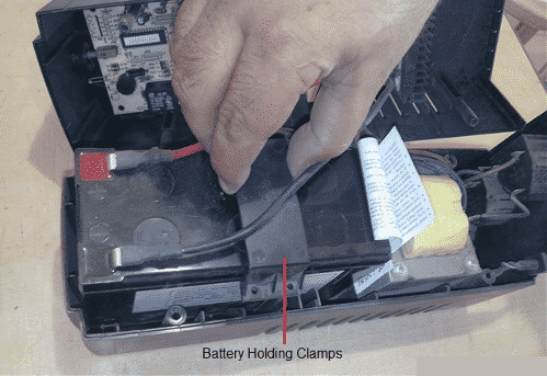 Remove 500va offline ups battery clamp