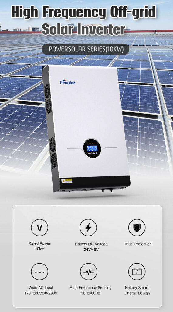 PIS10K 48v mppt 10kw hybrid inverter highlight