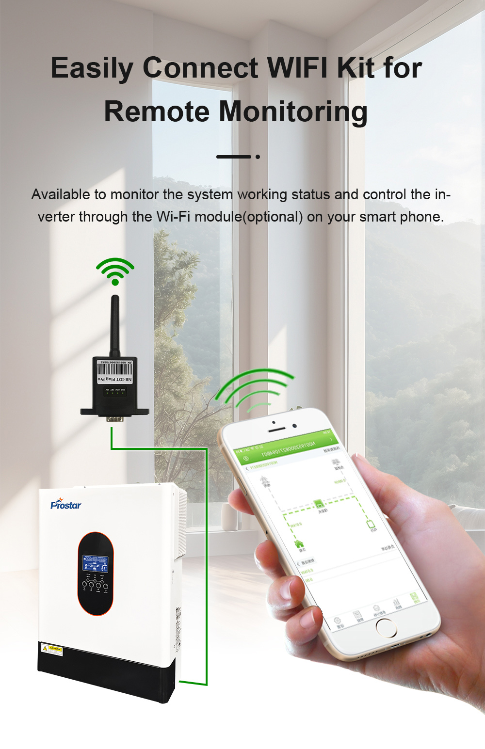 PLV3K-48L split phase off grid 48v to 120v inverter 3000w wifi connection