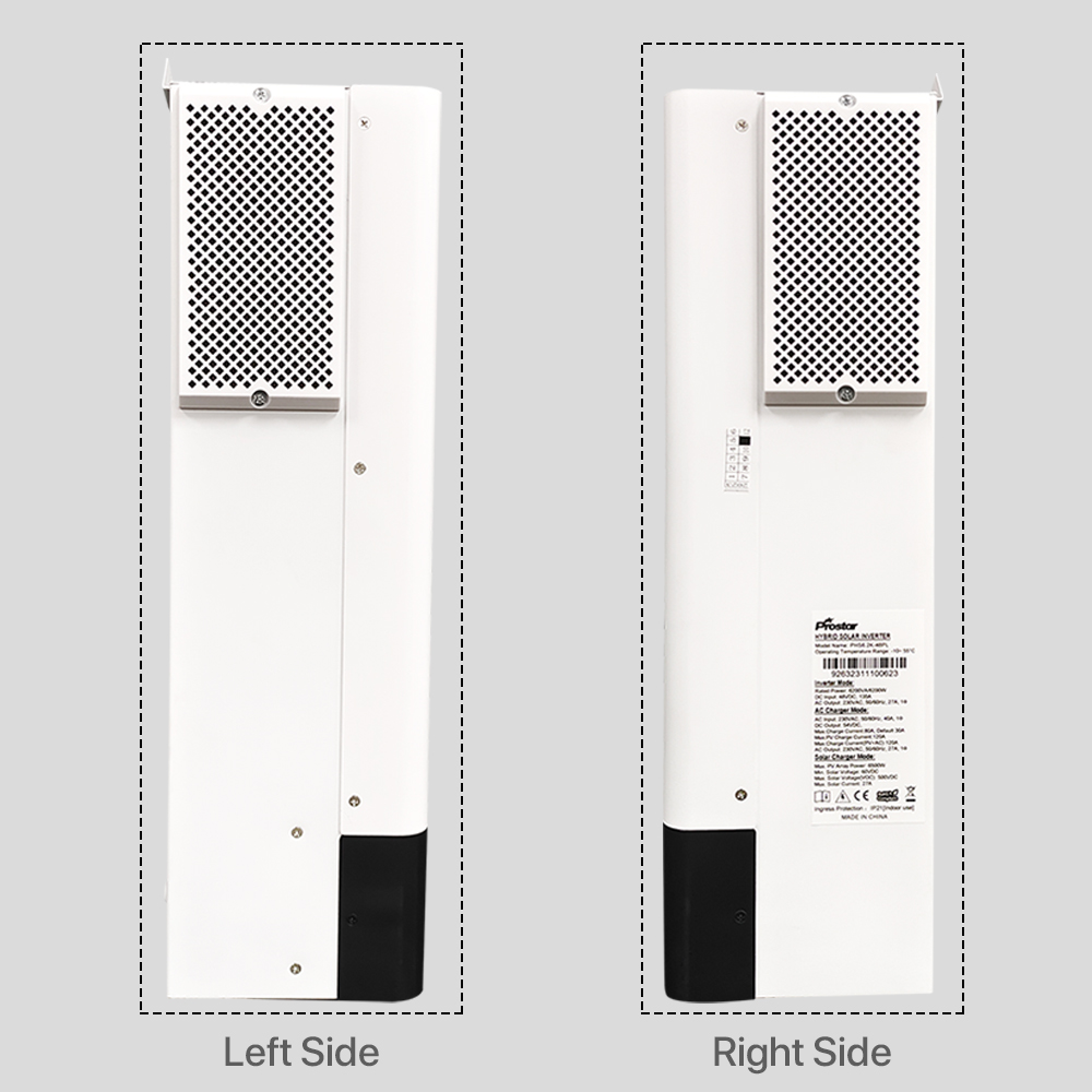 PHS Hybrid On Off Grid Solar Inverter Side Details