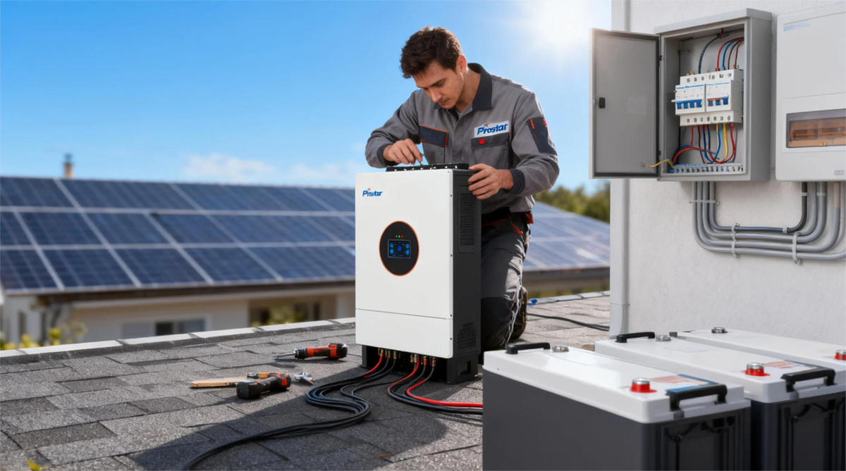 Prostar PLV10K-48PL-PLUS dual MPPT all in one split phase inverter 10kw