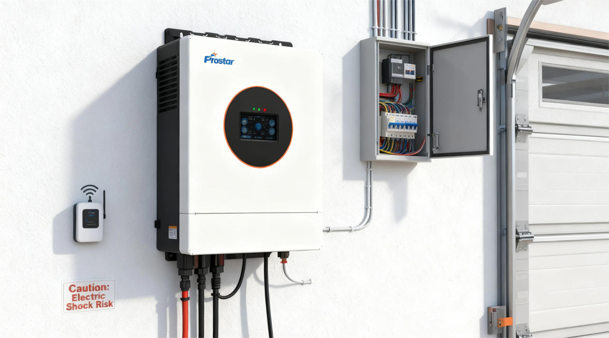 Prostar PLV6K-48PL-PLUS 6kw hybrid solar 48v split phase inverter charger