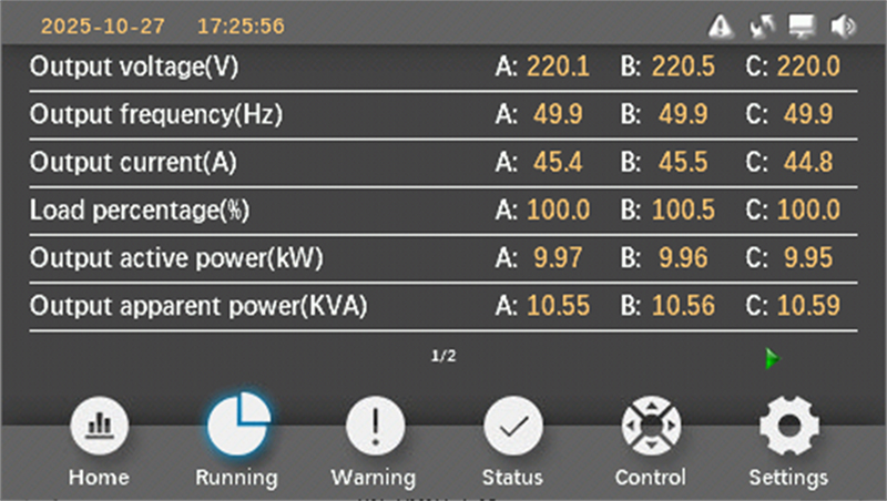 Prostar 3 Phase High Frequency Online UPS 10kVA - 60kVA Output Data