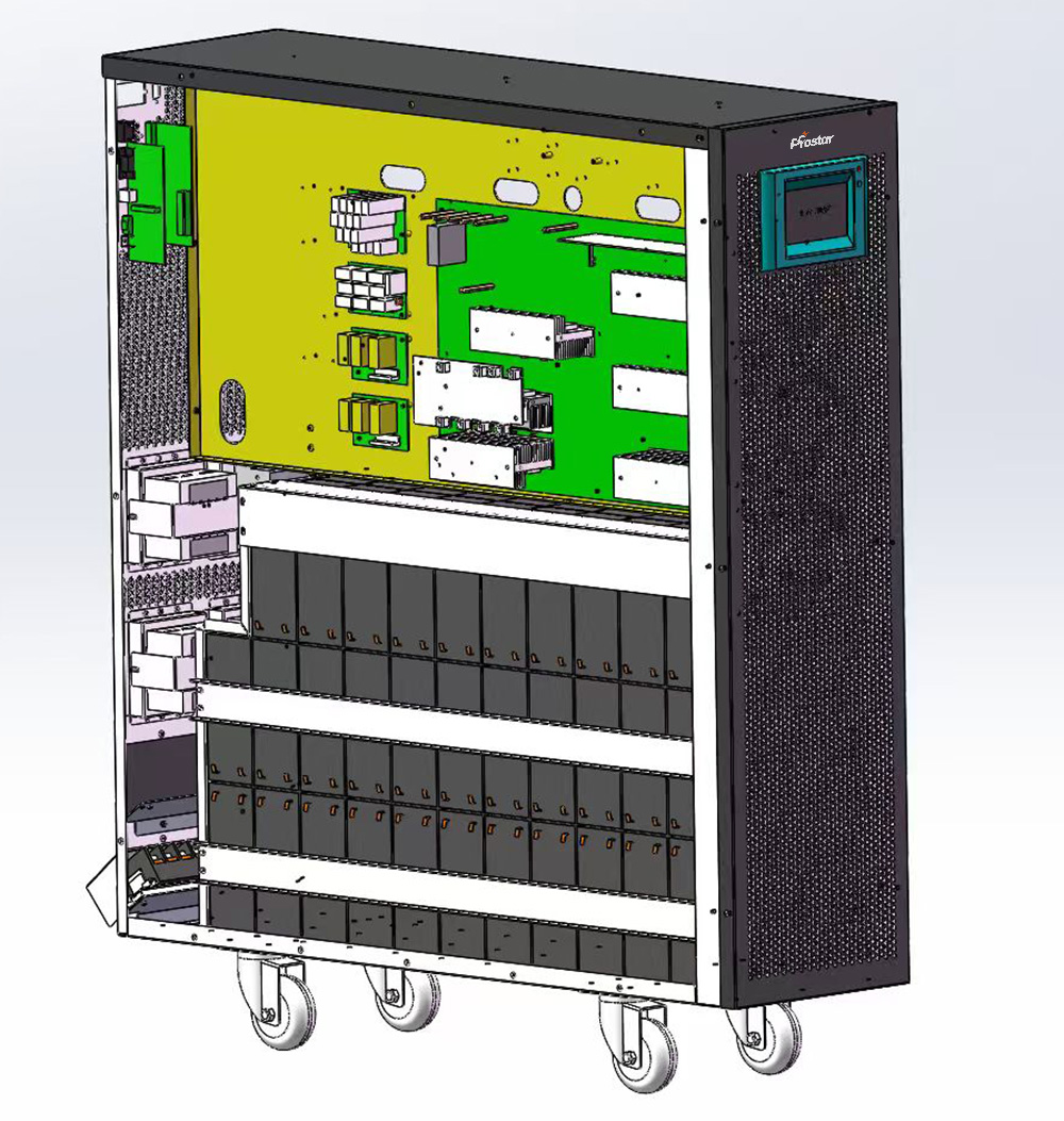 Prostar PET3330B three phase touch LCD 30kva ups battery backup power supply with battery inside