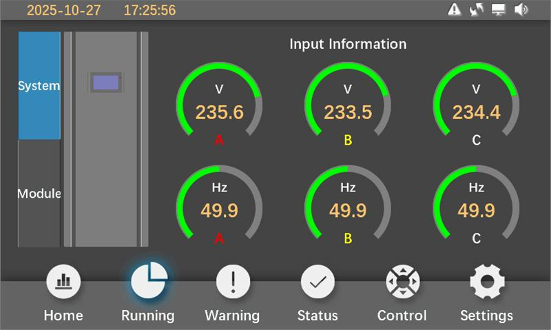 Prostar 3 Phase Modular UPS System Input Information
