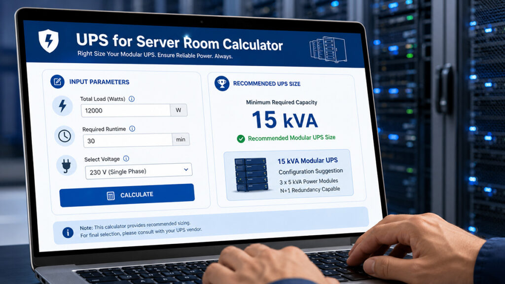Modular UPS for Server Room Sizing Calculator