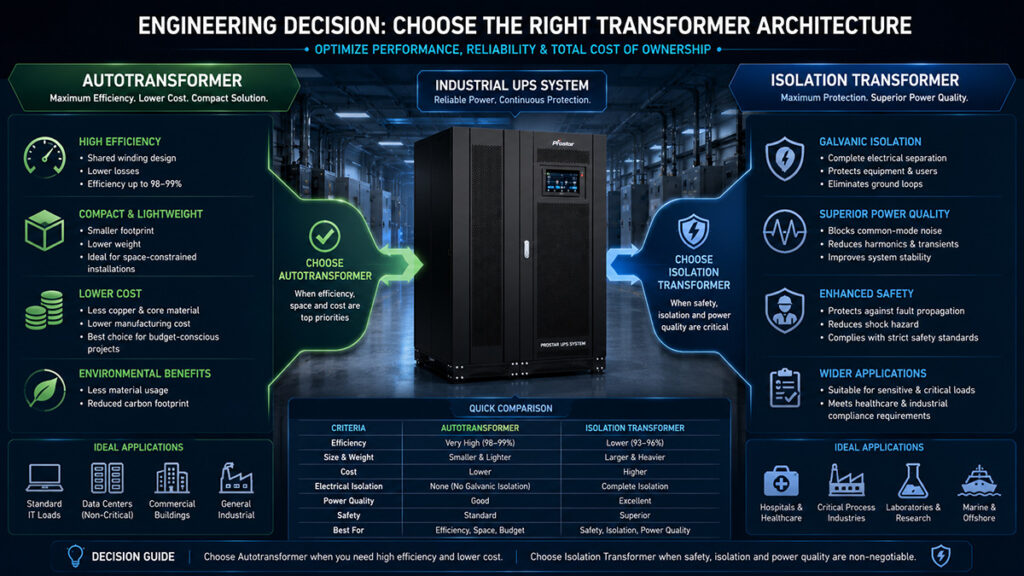 Choose the right transformer architecture for industrial UPS system