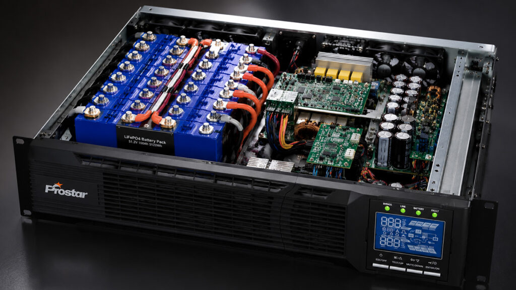 Prostar online rackmount UPS integrated LiFePO4 lithium battery modules
