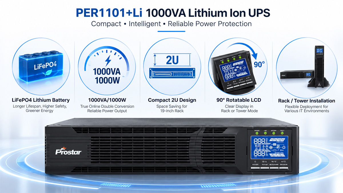 PER1101+Li 1000VA lithium ion UPS major advantages