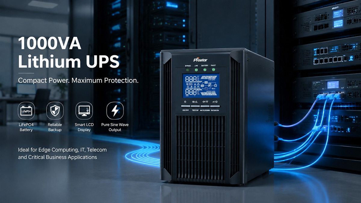 PET1101+Li 1000VA Lithium UPS with 48V LiFePO4 Battery