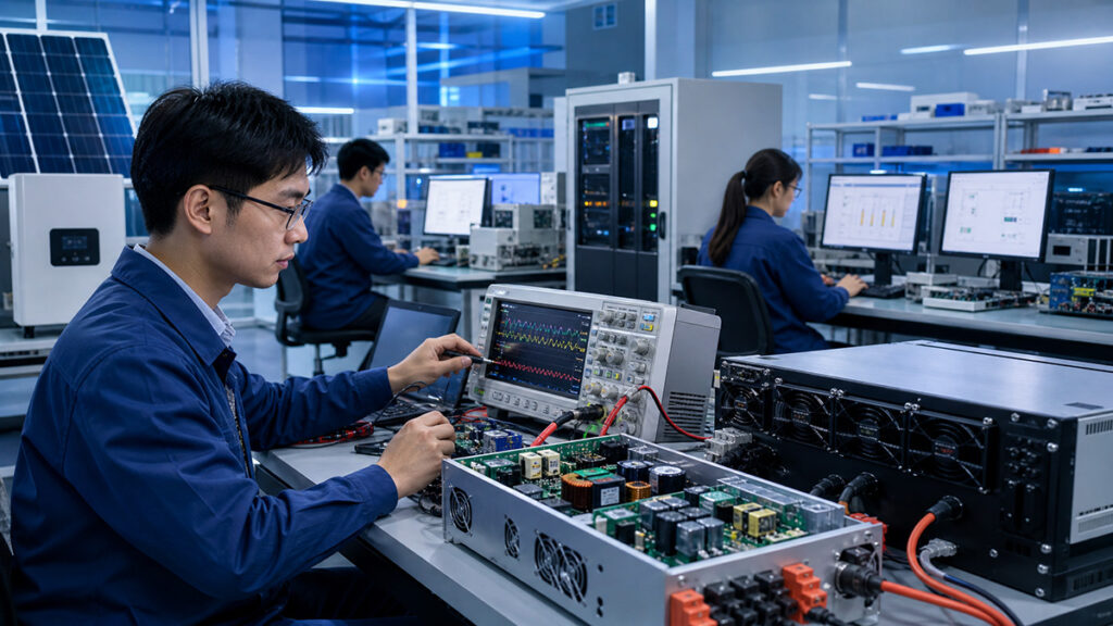 Prostar R&D engineers developing UPS, solar inverter and LiFePO4 energy storage technology